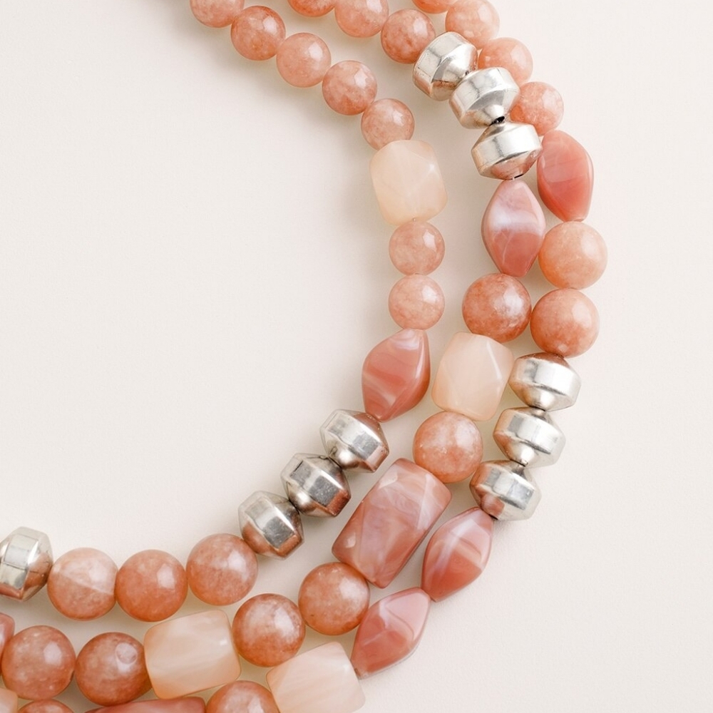 Chico's Peach Multi-Strand Beaded Necklace - Picture 3 of 3